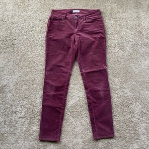LOFT maroon corduroy skinny jeans